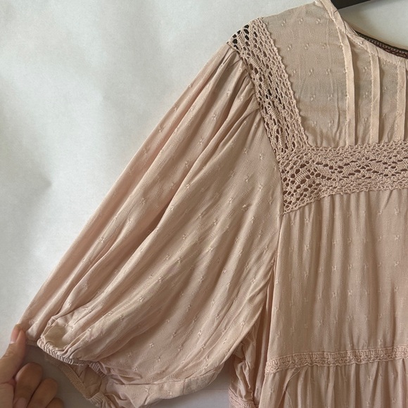 NWT Knox Rose Peasant Tiered Blouse Size XL Blush Pink 3/4 Sleeves Boho READ - Picture 10 of 14
